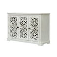 thumbnail image 4 of GZXS Antique White Accent Cabinet with 3 Carved Doors, Multipurpose Buffet Sideboard for Home Organization, 43.3"L x 15.7"W x 29.9"H, 4 of 7