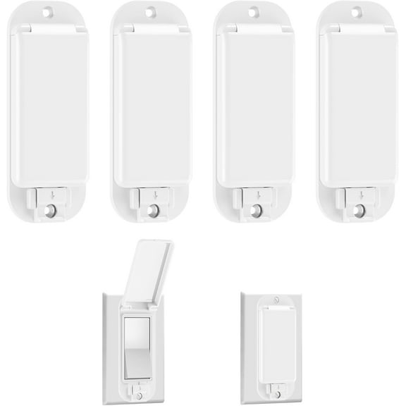 Osmanthus 4 Light Switch Guard Cover, Baby Proof Wall Switch Cover Guard for Rocker Light Switch Protects Your Lights or Circuits from Being Accidentally Turned On or Off