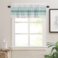 thumbnail image 3 of Teal Aqua Stripes Valances for Windows Farmhouse Kitchen Curtains Valances Rod Pocket Valance Curtains for Kitchen Windows Modern Ombre Abstract Aesthetics Window Valances for Bathroom 54"x18", 3 of 6