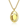 thumbnail image 6 of Chain Collares 14K Yellow Gold Chunky Glossy Oval Pendant Necklace for Women Men Charm Choker Necklaces, 6 of 8