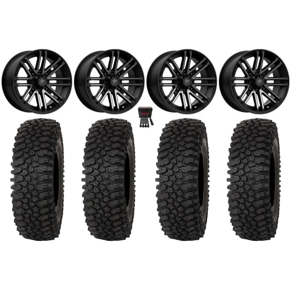 MSA Rogue 15" Wheels Black 32" Roctane ST Tires Kawasaki Teryx Mule