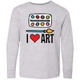 thumbnail image 3 of Inktastic Painting I Love Art Long Sleeve Youth T-Shirt, 3 of 5