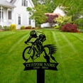 thumbnail image 3 of Handmadetneonsign Cyclist Memorial Metal With Stake, Biker Stake Metal Name Sign Stake, Garden Metal Stake Decor 59073, 3 of 5
