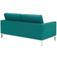 thumbnail image 2 of Modway Loft Upholstered Fabric Mid-Century Modern Loveseat In Teal, 2 of 2