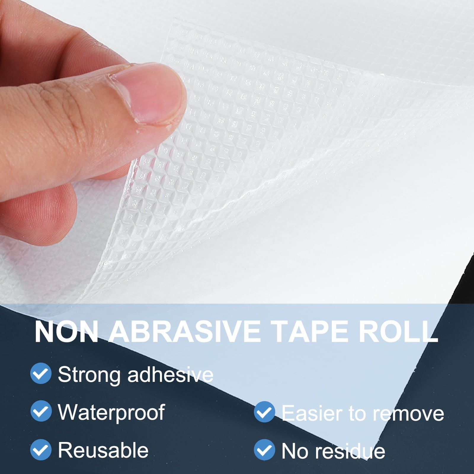 Uxcell 7.1 x 7.9 Inch Non-Slip Grip Tape, Non-Abrasive Traction Tape - 8pcs (Clear)