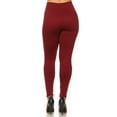 thumbnail image 2 of Extra Thick Solid Basic Leggings - Plus Size - 1XL 2XL 3XL Burgundy One Size Plus, 2 of 2