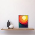 thumbnail image 2 of Abstract Sunrise Sunset Sunshine Retro Style Yellow Orange Cream Teal Artwork Framed Wall Art Print A4, 2 of 4
