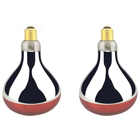 HIBIBUD Heat Lamp Bulb 250 Watt 2 Pack Painted Red Infrared Glass Lamp Bulb for Food Service,Brooder Bulb,Chicks,Pet,Bathroom.