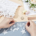 thumbnail image 4 of 5 Yards Moon Star Venice Floral Lace 4 inch(100mm) Decorative MoonStar Lace Trim Sewing Embroidered Laces Trim Ribbon Soft Embroidered Edging for DIY Crafts Sewing Home Decoration, 4 of 8