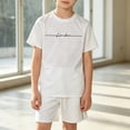 thumbnail image 2 of Jamsmile Toddler Boys Outfit Sets Summer Letter Print Mesh Short Sleeve Tshirts And Shorts Tracksuit Sportswear Outfits Sets, 2 of 4