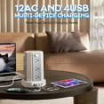 thumbnail image 5 of Surge Protector Power Strip Tower with 12 Outlets 4 USB Ports, 10ft Cord Electric Charging Station, White, 5 of 8
