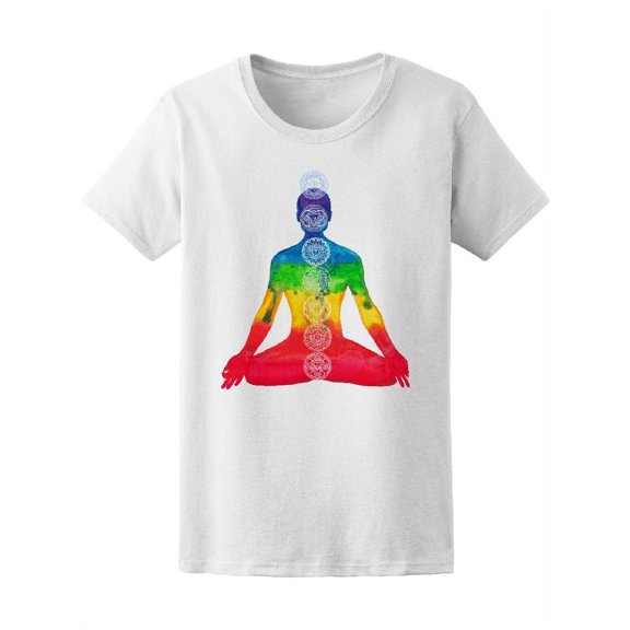 Silhouette Of Man With Chakras T-Shirt Women -Image by Shutterstock, Female XX-Large