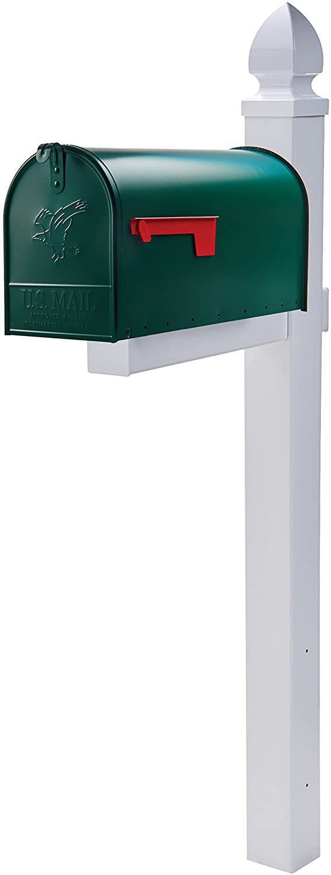 Gibraltar Mailboxes Elite Post-Mount Mailbox - Galvanized Steel, Rust Resistant - Green — Home & Garage Storage, Stackable Design