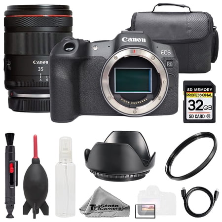 Canon EOS R8 Camera + RF 35mm f/1.4 L VCM Lens +32GB + Bag+ UV Filter- Basic Kit (International Version)