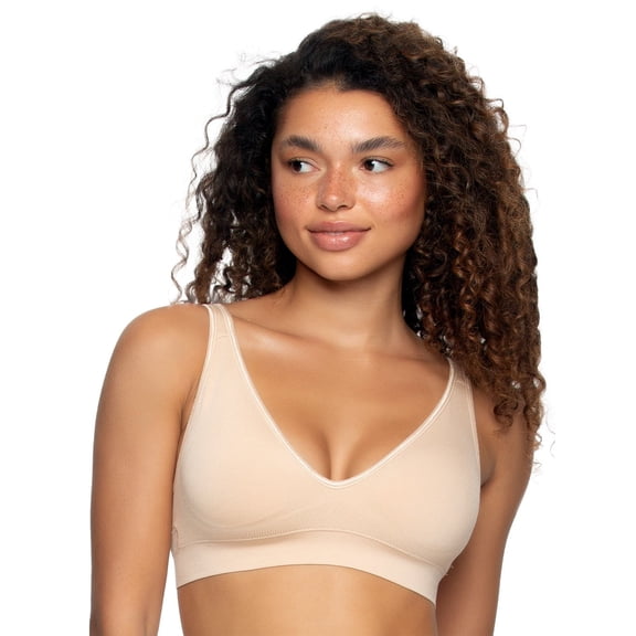 Felina | Wireless Seamless Bra | Comfort | Support | Shape (Warm Nude, Large)