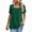 Green, variant on Ladies Shirts Summer Top for Women’s Square Neck Tennis Blouse with Short Sleeves Fringe in Chiffon for Elegant Everyday Wear Black L
