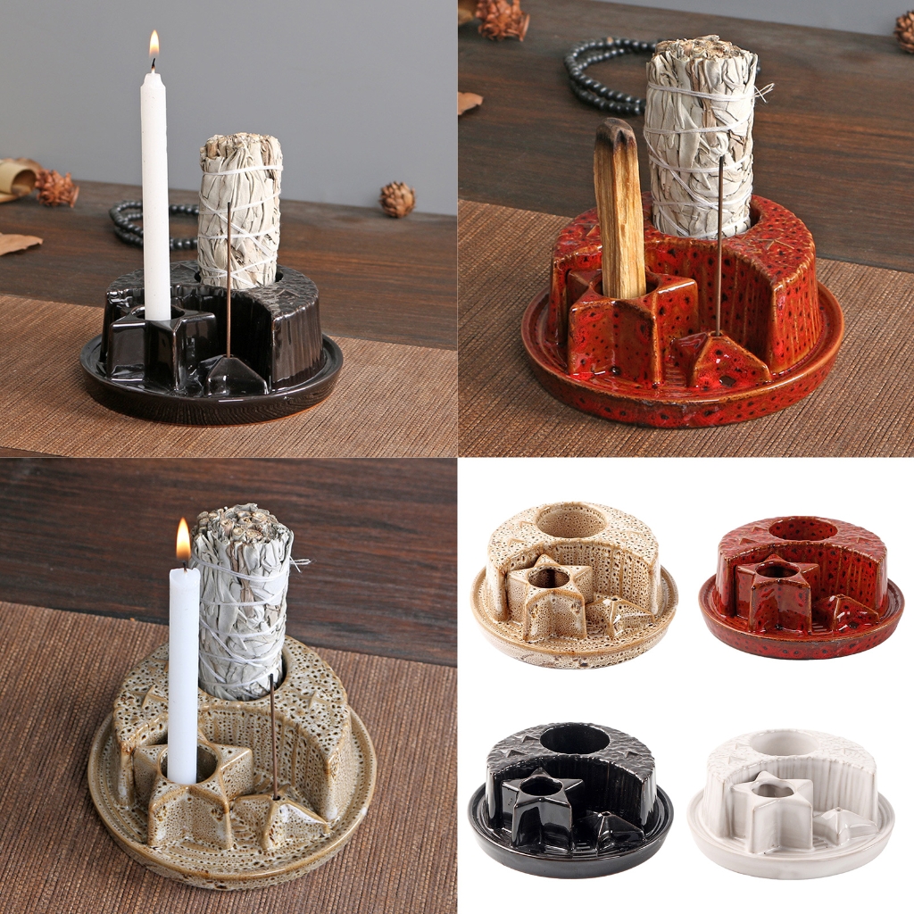 BQBQERT Yoga Ceramics Holders for Burning Incenses Stick Sages and Candle Ashes Catchers