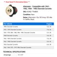 thumbnail image 2 of Alternator - Compatible with 1963 - 1982, 1984 - 1986 Chevy Corvette 1964 1965 1966 1967 1968 1969 1970 1971 1972 1973 1974 1975 1976 1977 1978 1979 1980 1981 1985, 2 of 4