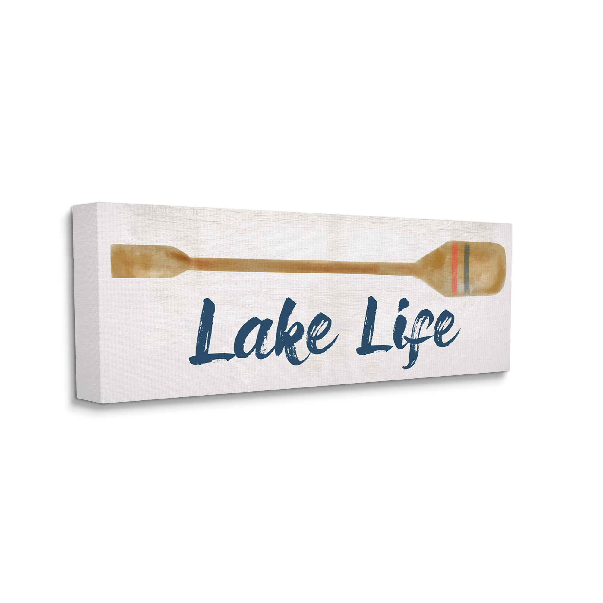 Stupell Industries Lake Life Boat Oar Inspirational Painting Gallery Wrapped Canvas Print Wall Art, 48 x 20