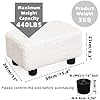 thumbnail image 2 of Small Foot Stool Ottoman Footstool with Legs Under Desk Footrest for Living Room Bedroom and Office, Soft Ivory White, 2 of 5