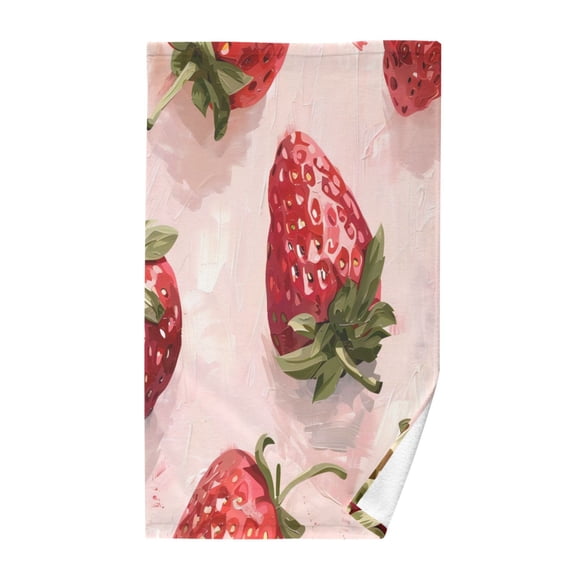 Pure Cotton Face Towel 16x28 Inches Hand Towel Bath Towel Hand Bath Towels Soft Good Water Absorption for Washing Face Wiping Face Large Strawberry