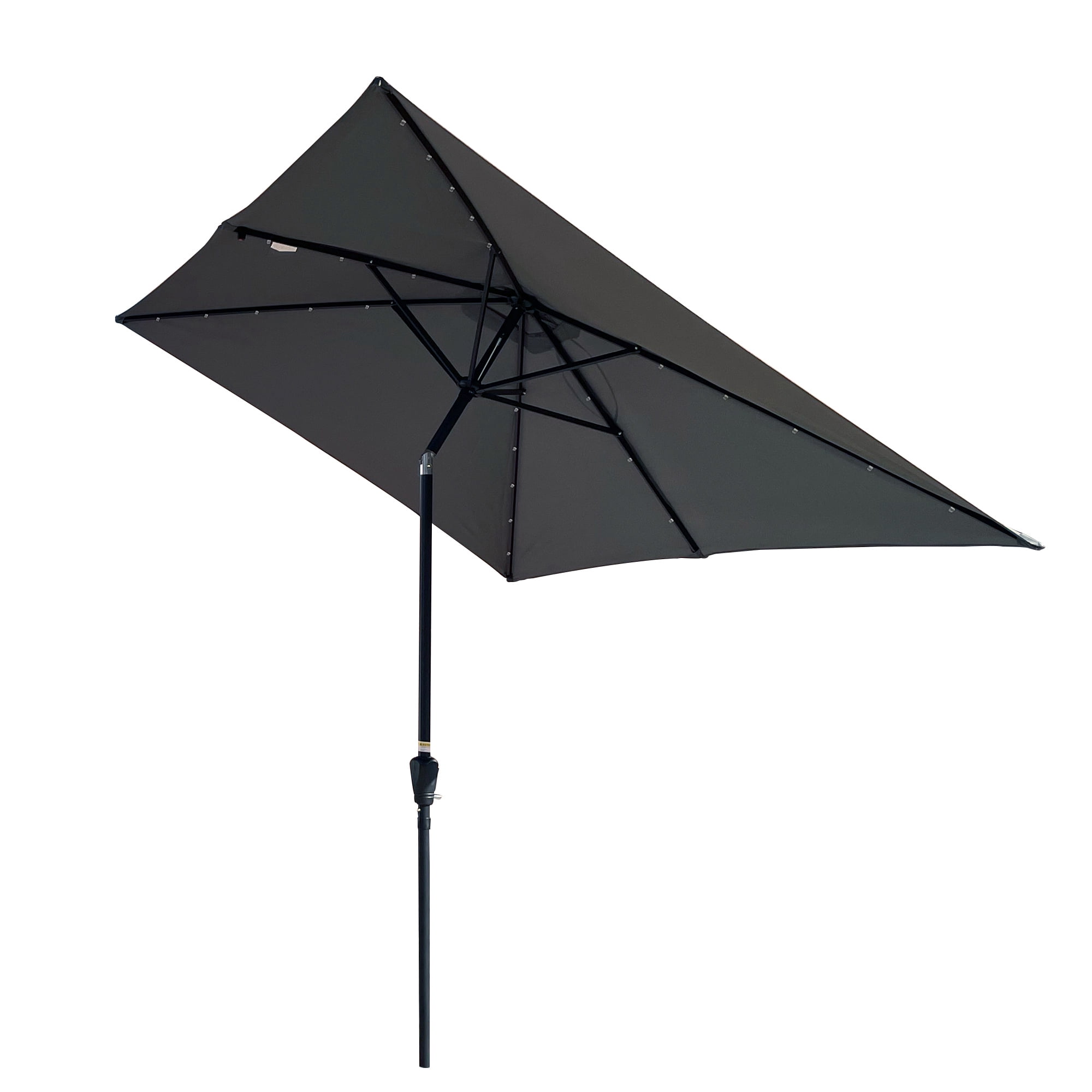 Royard Oaktree 10FT Patio Offset Umbrella w/Solar LED Lights Rectangular Outdoor Cantilever Hanging Umbrella w/Crank UV Protection Sun Shade for Market Garden Lawn Backyard Poolside,Anthracite