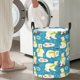 thumbnail image 5 of Balery Cute Polar Bear Fishing Cesta de ropa redonda con asas, impermeable, independiente, para ropa, juguetes, dormitorio y familia-Medium, 5 of 6