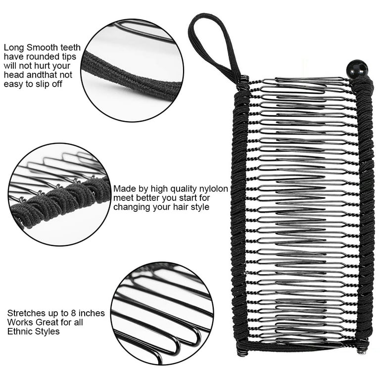 Triani Banana Clip for Thick Curly Hair w/Bar Closure - Easy Styles That  Hold Comfortably All Day,Set of 3 (Black)