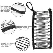 Triani 3 Pieces Adjustable Banana Clip for Thick Curly Women, Elastic Comfy Stretch Combs Make Great Hair Accessories for Kinky, Curly Hair Works for Faux Hawks, Braids & Dreadlocks