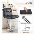 thumbnail image 4 of Bar Stools Set of 4, 24 inch Counter Height Bar Stools, Upholstered Modern Kitchen Barstools with Metal Base, PU Leather Saddle Stools for Kitchen Island, Inky Black, 4 of 7