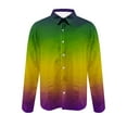 thumbnail image 4 of lcziwo Mens Mardi Gras Shirts Long Sleeve Novelty Mask Graphic Print Button Down Shirt Tuesday Carnival Party Blouse Tops Fashion Casual Lapel Shirts Lightning Deals Today Multicolor XL, 4 of 6