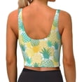 thumbnail image 3 of Lsque Pineapples1 Printed Women'S Sports Bra, Compression, Moisture Wicking, High-Impact Sports Bra For Women,Supportive sports bra-, 3 of 9
