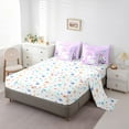 thumbnail image 3 of Erosebridal Unicorn Stars Bedding Sets Twin Size,Geometric Stripes Comforter Sets with Sheets,Dreamy Princess Bed in a Bag Twin size,Super Cozy Cartoon Room Decor,Reversible,7-Piece, 3 of 6