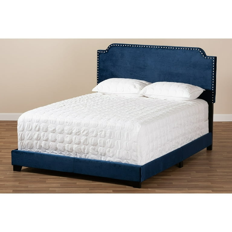 Baxton Studio Darcy Luxe and Glamour Navy Velvet Upholstered Full Size Bed Baxton Studio Darcy Luxe and Glamour Navy Velvet Upholstered Full Size Bed