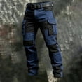 thumbnail image 5 of LODIENY Men Slim Fit Cargo Pants Abrasion Resistant Functional Outdoor Sweatpants Straight Leg Hiking Trousers with Multi Pockets Navy XXXL, 5 of 5