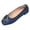 Fashion Shoes - Navy, variant on Slip On Shoes for Women Closed Toe Square Front Faux Suede Ballet Flats Statement Metallic D-Ring Buckle Decor Elegant Office Work Business Casual Footwear