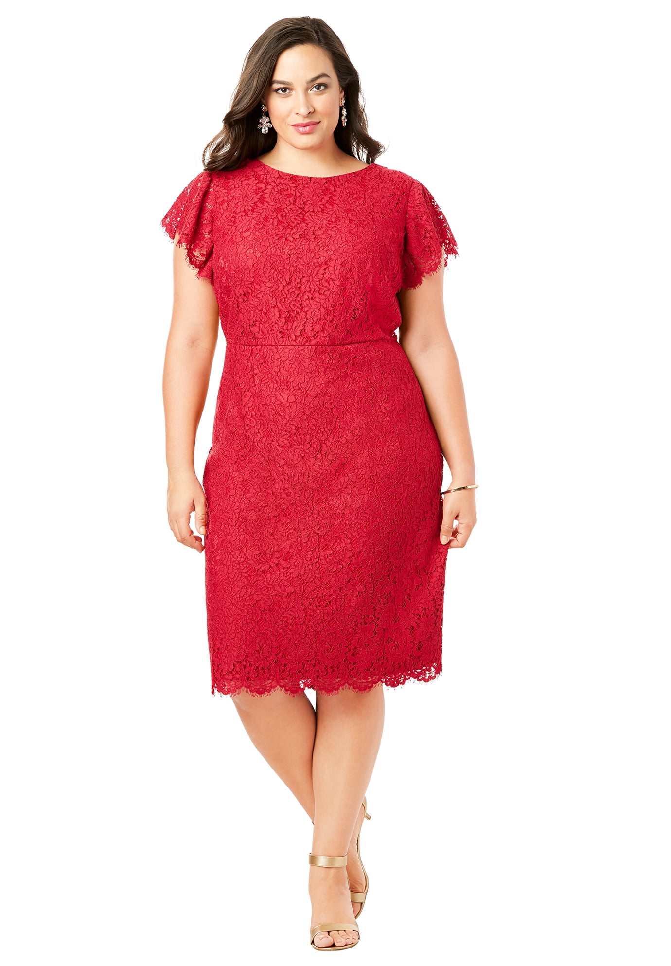 plus size lace sheath dress