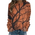 thumbnail image 2 of 50 % de Rabais Liquidation Chandail en Molleton Surdimensionné pour Femmes 2023 Mode Décontractée Manches Longues Col Rond Imprimé Halloween Chandail en Molleton Dames Hauts Blouse, 2 of 4
