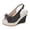 Black, variant on Rokment Women's Denim Bow Platform Wedge Dressy Sandals 2026 Summer Fashion Casual Canvas Espadrilles Chunky High Heels Slingback Dress Sandals for Ladies Black Size 6.5