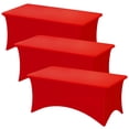 thumbnail image 1 of Mantel rectangular rojo fijo de elastano elástico de 6 pies (paquete de 3), 1 of 7