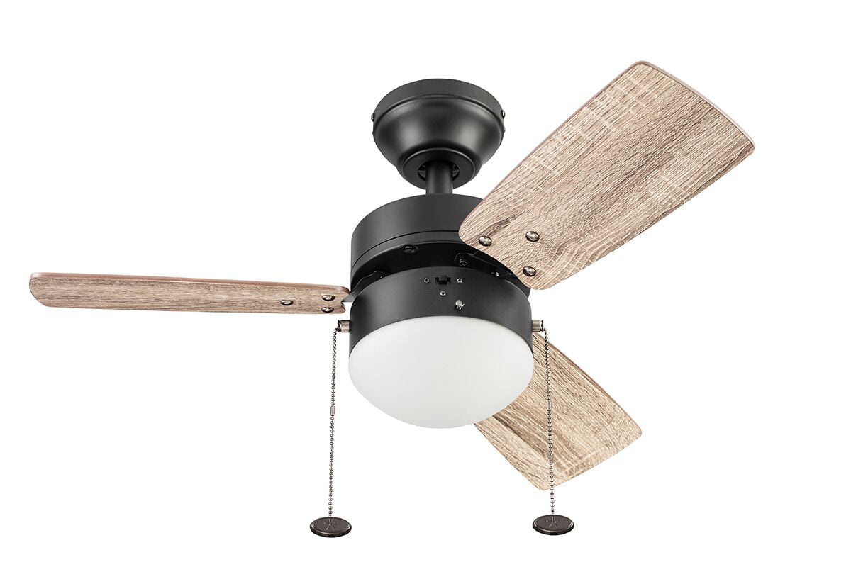 30 Inch Ceiling Fan with Light Kit Oil Rubbed Bronze Satin Nickel or White 