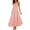 Blush Pink, variant on Women's Ruched Smocked Back Cami Dress with Tie Straps and Zipper Closure 95% Polyester 5% Spandex Lined Lightweight