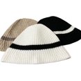 thumbnail image 2 of CoCopeaunts Women Bucket Hats Autumn Winter Warm Foldable Knitted Fisherman Hat Women Foreign Style Striped Bowler Basin Hat, 2 of 8