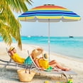 thumbnail image 2 of Gymax Parasol de Plage 6,5 Pi UPF50+ Protection Solaire Pare-Soleil Portable pour Sable, 2 of 10
