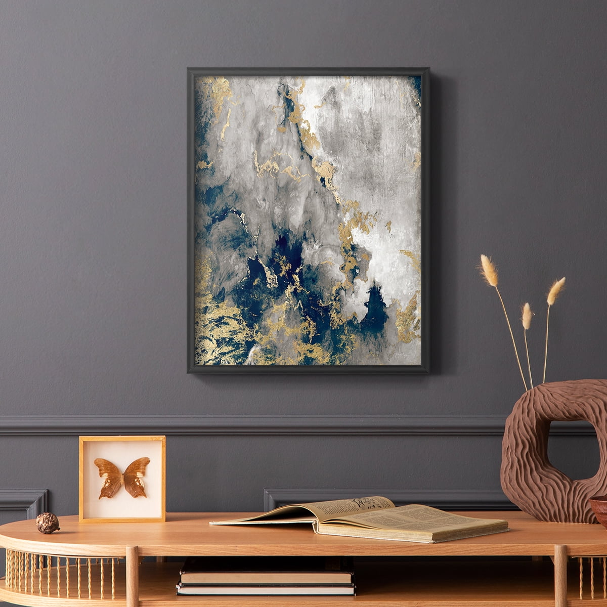 Hudson Path in Black Solid Wood 22 x 28 Framed Print