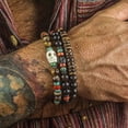 thumbnail image 2 of Hot Selling Coconut Shell Wood Chip Turquoise Cross Bracelet - Handmade Beaded Elastic Wood Wristband for Men, Hip-Hop Style, 2 of 11