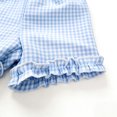 thumbnail image 5 of Toddler Baby Girl 2Pcs Summer Plaid Outfit Sleeveless Ruffle Peplum Tank Top & Shorts Set, 5 of 7