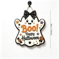 thumbnail image 5 of Wood Ghost Door Hanger with Bow - Halloween Porch Hanging Sign - Fall Wall Decor for Home Entryway Mantel Window - Cute Ghost Decoration with Jute Rope - 1 Pack, 5 of 6