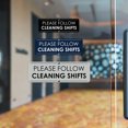 thumbnail image 3 of Signs ByLITA Standard Please Follow Cleaning Shifts Door or Wall Sign Easy Installation | Shared Accommodation | Sign for Home, Business, AirBNB and Office Spaces Sign (Black) - Large, 3 of 9