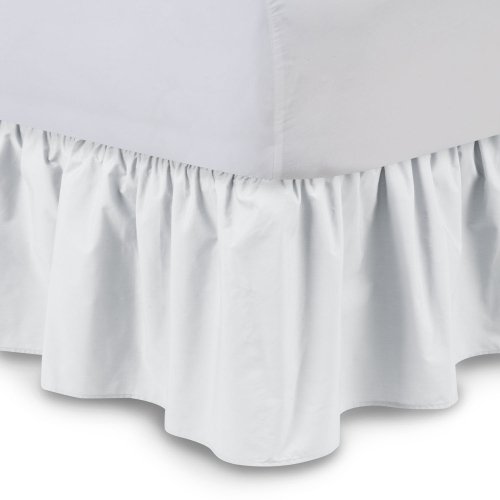 ruffled bedskirt (twin xl, white) 18 inch bed skirt with platform